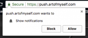 Demande de permission d'une notification push