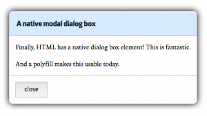 Boîte de dialogue html native